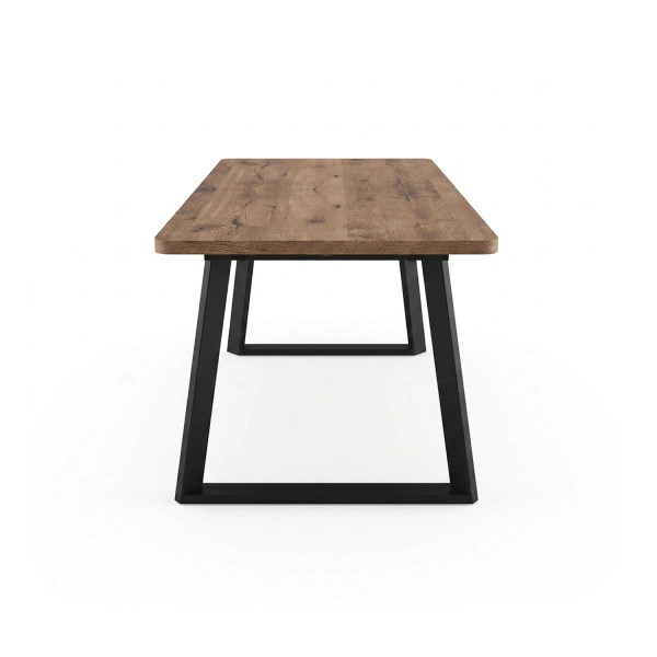 Стол LOFT LUX RADIAL-230, раздвижной 230(330)х110, ДУБ ВЕЛЛИНГТОН/ЧЕРНЫЙ